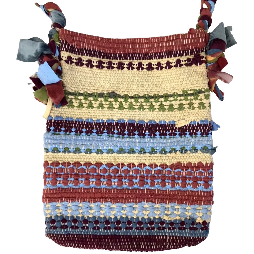 Ella Maija Laitasalo FINLAND Artist Cotton Crochet Tote BOHO Shoulder Bag RARE